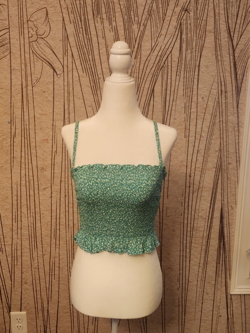 Hollister Smockec Floral Crop Tank Top